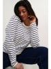 Kaffe Longsleeve "Winni" in Weiß/ Dunkelblau