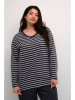 Kaffe Longsleeve "Winni" in Anthrazit/ Weiß