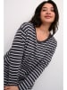 Kaffe Longsleeve "Winni" in Anthrazit/ Weiß