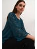 Cream Blouse turquoise