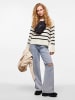 Pieces Longsleeve in Creme/ Schwarz