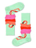 Happy Socks Skarpety "Flamingo" w kolorze jasnozielono-różowo-pomarańczowym