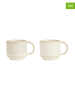 OYOY living design Filiżanki (2 szt.) "Yuka" w kolorze beżowym do espresso - 8 x 7,5 x 11 cm
