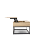 IDOMYA Factory Salontafel "Memphis" lichtbruin/zwart - (B)100 x (H)40 x (D)55 cm