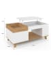IDOMYA Essentials Couchtisch "Stella" in Hellbraun/ Weiß - (B)110 x (H)45 x (T)55 cm