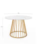 IDOMYA Factory Eetkamertafel "Adelle" wit/geel - (H)75 x Ø 110 cm