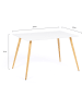 IDOMYA Factory Eetkamertafel "Sally" wit/lichtbruin - (B)120 x (H)74 x (D)80 cm