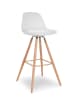 IDOMYA Factory 2-delige set: barkrukken "Oslo" wit - (B)38,5 x (H)39 x (D)38,5 cm