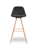 IDOMYA Factory 2er-Set: Barhocker "Oslo" in Schwarz - (B)38,5 x (H)93 x (T)38,5 cm