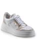 Anna Morellini Leren sneakers "Netina" wit/goudkleurig