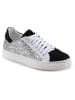 Anna Morellini Leder-Sneakers "Gisara" in Weiß/ Schwarz/ Silber