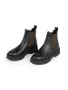 Anna Morellini Leren chelseaboots "Adaria" zwart/kaki