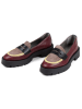 Anna Morellini Leren mocassins "Marbara" bordeaux/beige/zwart