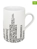 Könitz 2-delige set: koffiekoppen "Metropolen" wit/zwart - 310 ml