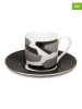 Könitz 2-delige set: espressokoppen "Sharp Relief" grijs/zwart - 85 ml