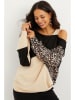 Cool and sexy Sweatshirt in Schwarz/ Beige