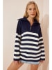 Cool and sexy Trui donkerblauw/wit