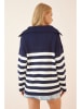 Cool and sexy Trui donkerblauw/wit