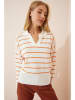Happiness Istanbul Pullover in Creme/ Orange