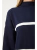 Happiness Istanbul Gebreide jurk donkerblauw/wit