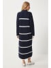 Happiness Istanbul Gebreide jurk donkerblauw/wit