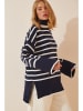 Happiness Istanbul Trui donkerblauw/wit