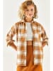 Olalook Blouse lichtbruin/wit