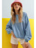 Trend Alaçatı Stili Sweatshirt in Hellblau