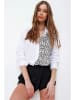 Trend Alaçatı Stili Blouse wit/zwart