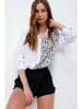 Trend Alaçatı Stili Blouse wit/zwart