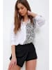 Trend Alaçatı Stili Blouse wit/zwart