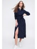 Trend Alaçatı Stili Blousejurk donkerblauw/wit