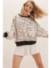 Trend Alaçatı Stili Sweatshirt in Beige