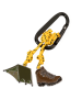 Troika Sleutelhanger "Camping" bruin/geel