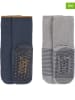 Lässig 2er-Set: ABS-Socken in Grau/ Dunkelblau