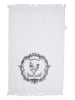 Clayre & Eef 2-delige set: gastendoeken wit/zwart - (L)66 x (B)40 cm