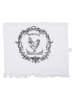 Clayre & Eef 2-delige set: gastendoeken wit/zwart - (L)66 x (B)40 cm