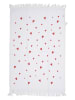 Clayre & Eef 2-delige set: gastendoeken wit/rood - (L)66 x (B)40 cm
