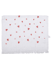 Clayre & Eef 2-delige set: gastendoeken wit/rood - (L)66 x (B)40 cm