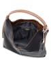 Anna Morellini Leder-Schultertasche "Samuela" in Schwarz - (B)38 x (H)30 x (T)10 cm