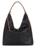 Anna Morellini Leder-Schultertasche "Samuela" in Schwarz - (B)38 x (H)30 x (T)10 cm