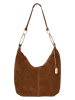 Anna Morellini Leder-Schultertasche "Damiana" in Cognac - (B)38 x (H)36 x (T)9 cm