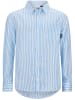 Retour Blouse "Dion" lichtblauw/wit