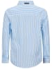 Retour Blouse "Dion" lichtblauw/wit