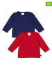 Fred´s World by GREEN COTTON 2er-Set: Longsleeves "Alfa" in Dunkelblau/ Rot