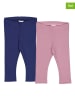 Fred´s World by GREEN COTTON 2er-Set: Leggings "Alfa" in Rosa/ Dunkelblau