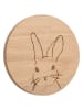 Eulenschnitt Untersetzer "Hase" in Hellbraun - Ø 11 cm