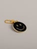 Eulenschnitt Schlüsselanhänger "Smiley" in Gold/ Schwarz - (L)6,7 cm