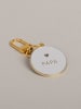 Eulenschnitt Schlüsselanhänger "Papa" in Gold/ Weiß - (L)6,7 cm