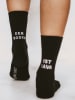 Eulenschnitt Socken "Der Boden ist Lava" in Schwarz